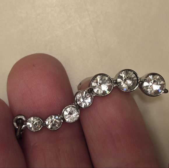 Necklace with Rhinestone Serpentine Pendant 22" Adj Silver Tone Chain - Picture 7 of 12